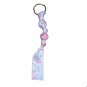 Blooming Pink Flower Handpainted Keychain