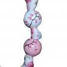 Blooming Pink Flower Handpainted Keychain