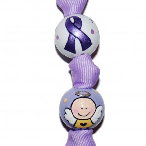 Cancer Awareness Handpainted Keychain