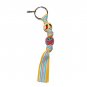 Fiesta Party Hand Painted Keychain (striped ribbon)