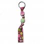 Pink Girly Flowers Hand Painted Keychain