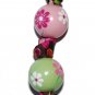 Pink Girly Flowers Hand Painted Keychain