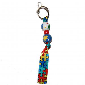 Handpainted Autism Awareness Handbag Clip