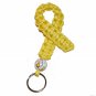 Hand-Painted Angel Pediatric Cancer Awareness Ribbon Paracord Keychain