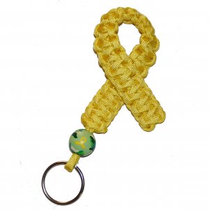 Hand-Painted Troops Support Awareness Paracord Keychain