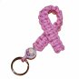 Hand-Painted Pink Angel Awareness Paracord Keychain