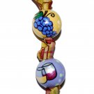 Handpainted Wine Lovers Gift Grosgrain Ribbon Keychain