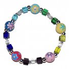 Handpainted Flower  Adult Stretch Bracelet