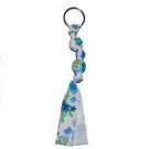 Handpainted Aloha! Hawaiian Flowers & Turtle Grosgrain Ribbon Keychain