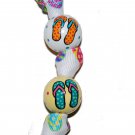 Handpainted Flip Flops & Flowers Keychain