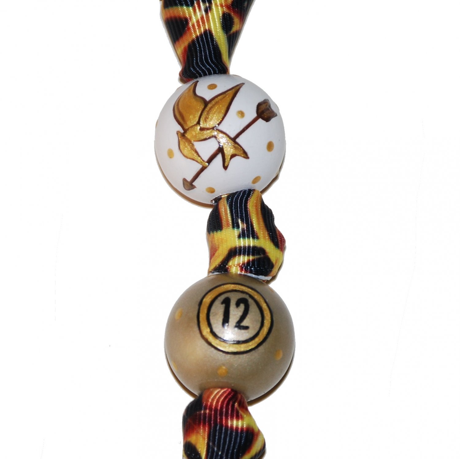Hunger Games Inspired Katniss Grosgrain Ribbon Bead Keychain