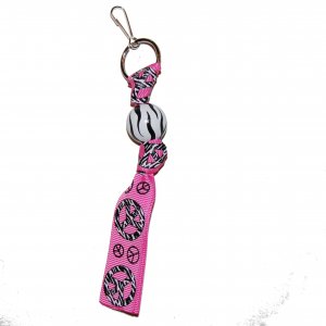 Peace Zebra Keychain Clip