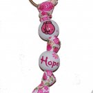 Handpainted Pink Fight Like A Girl Boxing Cancer Awareness Keychain