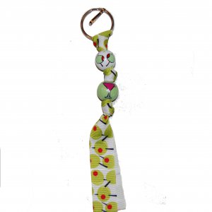 Martini & Olives Grosgrain Ribbon Keychain