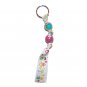 Handpainted World Teacher Grosgrain Ribbon Keychain