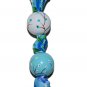 Blooming Blue & White Flower Handpainted Keychain
