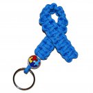 Hand-Painted Autism Awareness Puzzle Heart Paracord Keychain