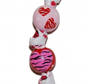 All My Love Heart Handpainted Grosgrain Ribbon Keychain