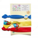 Handpainted Autism Awareness Foldover Elastic FOE Hair Tie Bracelets - Set of 3