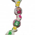Bouncy Baby Girl Handpainted Grosgrain Ribbon Keychain