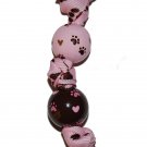 Pink Puppy Dog Paws Handpainted Keychain