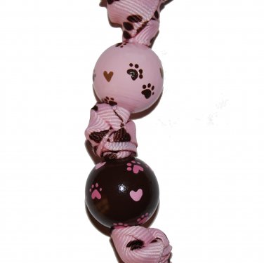 Pink Puppy Dog Paws Handpainted Keychain