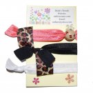 Handpainted Leopard Print Foldover Elastic FOE Hair Tie Bracelets - Set of 3