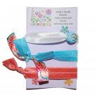 Handpainted Groovy Peace Sign Foldover Elastic FOE Hair Tie Bracelets - Set of 3