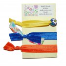 Handpainted Spring Daisy Flower Foldover Elastic FOE Hair Tie Bracelets - Set of 3