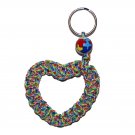 Hand-Painted Autism Awareness Puzzle Heart Shaped Paracord Keychain