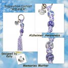 Handpainted "Memories Matter" Alzheimer Awareness Forget Me Not Keychain