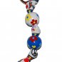 *New*- Hand-painted Autism Awareness Lots of Flowers Grosgrain Ribbon Keychain