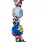 *New*- Hand-painted Autism Awareness Lots of Flowers Grosgrain Ribbon Keychain