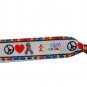 *New*- Hand-painted Autism Awareness Lots of Flowers Grosgrain Ribbon Keychain