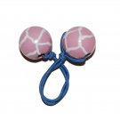 Handpainted Pink Giraffe Animal Print Hair Accessory Ponytail