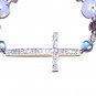 Hand-Painted Sideways Cross Pancreatic Cancer Awareness Stretch Bracelet