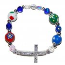 Hand-Painted Sideways Cross Teacher Appreciation Stretch Bracelet