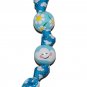 Handpainted Smiling Clouds & Flowers Blue Teacher Keychain