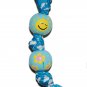Handpainted Smiling Clouds & Flowers Blue Teacher Keychain