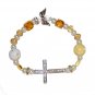 Hand-Painted Sideways Cross Childhood Cancer Awareness Stretch Bracelet