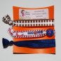Handpainted Team Foldover Elastic FOE Hair Tie Bracelets - Set of 3