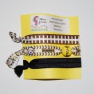 Handpainted Team Foldover Elastic FOE Hair Tie Bracelets - Set of 3