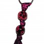 Handpainted Hot Pink Flower Grosgrain Ribbon Keychain