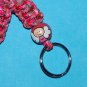 Handpainted Pink Angel Awareness Camo Paracord Keychain