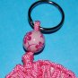 Handpainted Breast Cancer Awareness Angel Paracord Heart Keychain