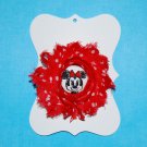 All About the Mouse Character Shabby Flower Foe Elastic Headband & Matching Hair Tie