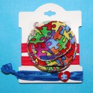 Autism Awareness Puzzle Handmade Flower Foe Elastic Headband & Matching Hair Tie
