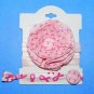 Breast Cancer Awareness Handmade Flower Foe Elastic Headband & Matching Hair Tie