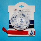 Nautical Anchor Handmade Flower Foe Elastic Headband & Matching Hair Tie