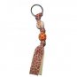 Handpainted Adorable Giraffe Print Grosgrain Ribbon Keychain